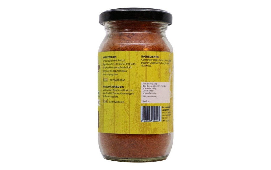Nutty Yogi Homemade Rasam Powder    Glass Jar  125 grams